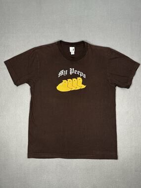 No Star My Peeps Graphic T-Shirt Brown Made in USA Men’s M Fits Small